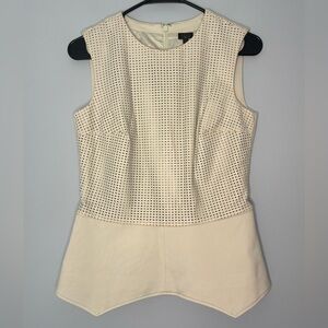 G.I.L.I. Black Mixed Media Sleeveless Top Faux Leather, Size 8 Chic Edgy Seafoam